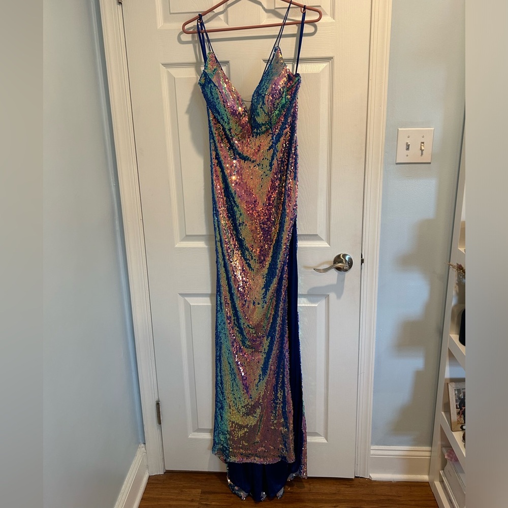 Sequin Prom Dress Oil size 4 NWOT - Picture 1 of 7